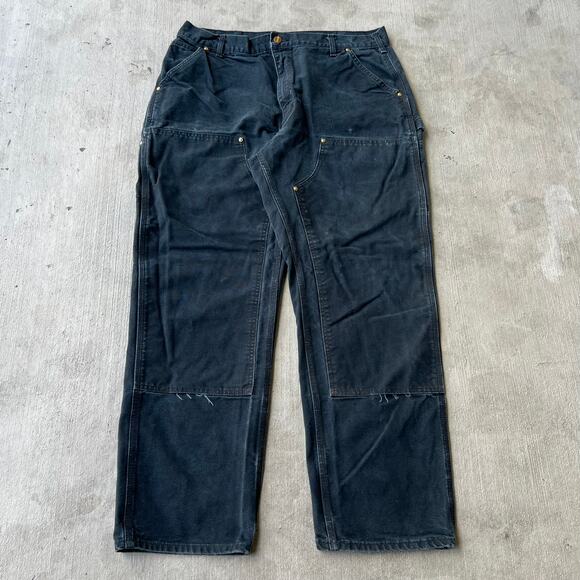 Vintage Y2K Carhartt black double knee work wear carpenter pants - Picture 1 of 6